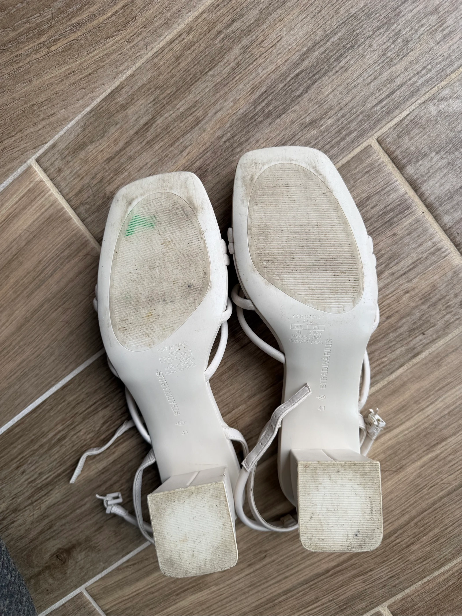 Witte stradivarius sandalen met vierkante hakken – photo 6